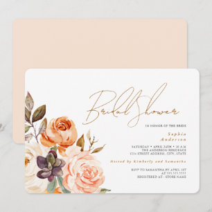 Modernes Peach Blush Brautparty Einladung