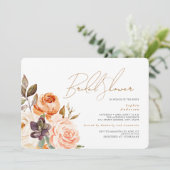 Modernes Peach Blush Brautparty Einladung (Stehend Vorderseite)