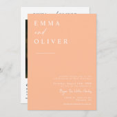 Modernes Peach Boho Wedding Foto QR Code UAWG Einladung (Vorne/Hinten)