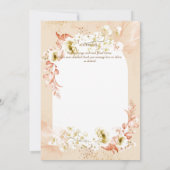 Modernes Peach Coral Floral FOTO DANKE (Rückseite)