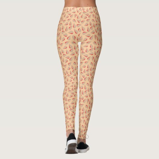 Modernes Peach Flick Muster Leggings (Rückseite)
