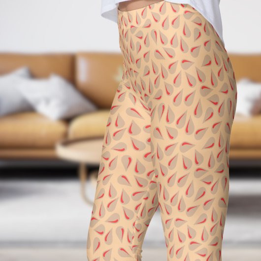 Modernes Peach Flick Muster Leggings