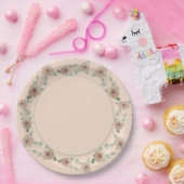 Modernes Peach Floral Stilvoll Pappteller (Party)