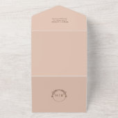 Modernes Peach Foto | Monogramm | QR-Code All In One Einladung (Außenbereich)