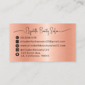 Modernes Peach Fuzz Brushed Metal Girl Mit Monogra Visitenkarte (Rückseite)