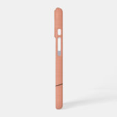 Modernes Peach Fuzz Pinsel Metallic Monogram Scrip iPhone 16 Hülle (Linke Seite)