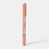 Modernes Peach Fuzz Pinsel Metallic Monogram Scrip iPhone 16 Hülle (Rechte Seite)
