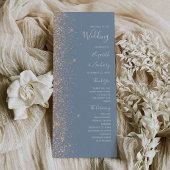 Modernes Peach Glitzer Dusty Blue Wedding Program