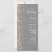 Modernes Peach Glitzer Gray Wedding Program (Vorderseite)