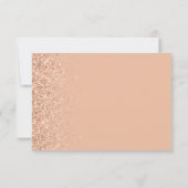 Modernes Peach Imitats Glitzer Edge Wedding RSVP Karte (Rückseite)
