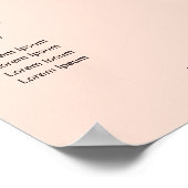 Modernes Peach Price List Poster (Ecke)