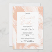 Modernes Peach Rosé Brunch Bubbly Brautparty Einladung (Vorderseite)