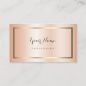 Modernes Peach Shimmering Gold Frame Dekorativ Visitenkarte (Vorderseite)