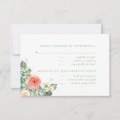 Modernes Peach Spring Summer Floral Wedding RSVP (Vorderseite)