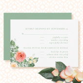 Modernes Peach Spring Summer Floral Wedding RSVP