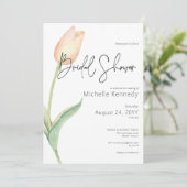 Modernes Peach Tulip Solo Brautparty Einladung (Stehend Vorderseite)