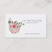 Modernes Peach Watercolor Blumengebäck Konditorei  Visitenkarte (Vorderseite)