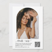 Modernes Peach wir machen Hochzeit im Herbst QR Co Einladung (Rückseite)