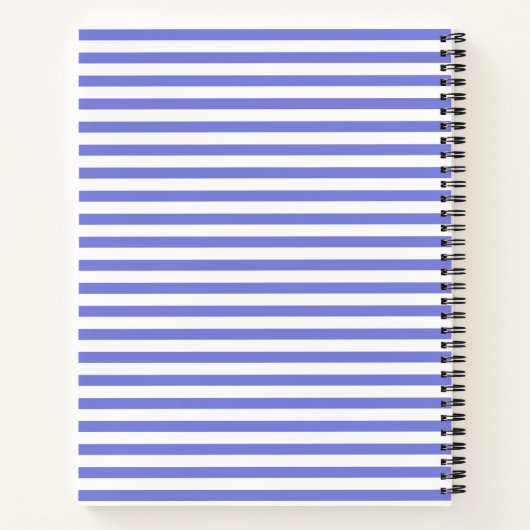 Modernes Periwinkle Blue Strip Notebook Notizblock (Rückseite)