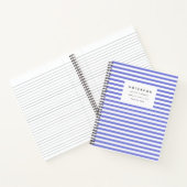 Modernes Periwinkle Blue Strip Notebook Notizblock (Innenseite)