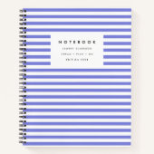 Modernes Periwinkle Blue Strip Notebook Notizblock (Vorderseite)