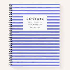 Modernes Periwinkle Blue Strip Notebook Notizblock