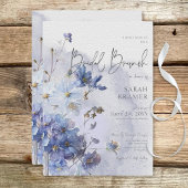 Modernes Periwinkle Blue Wildblumen Bridal Brunch Einladung