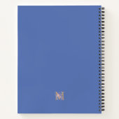 Modernes Periwinkle Blush Bloral Gold Mit Monogram Notizblock (Rückseite)