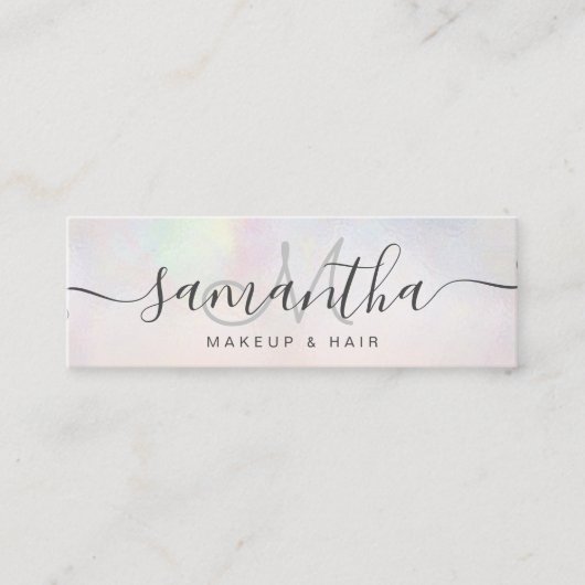 Modernes Perle Nacre ombre erröten Make-uphaar Mini Visitenkarte (Vorderseite)