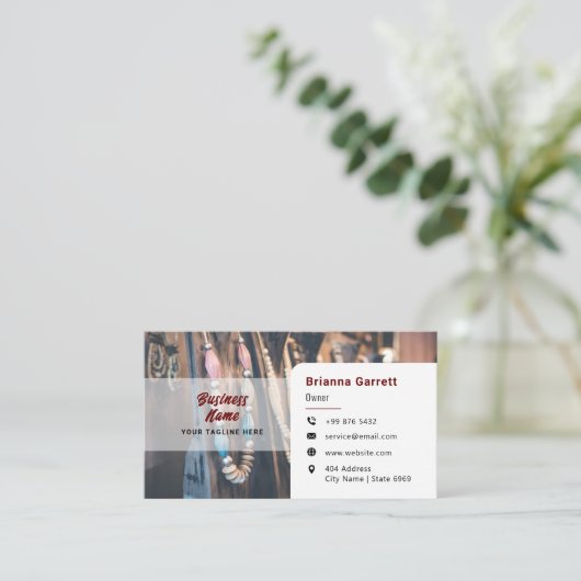 Modernes Perlenhandwerk | Einfache Visitenkarte (Stehend Vorderseite)