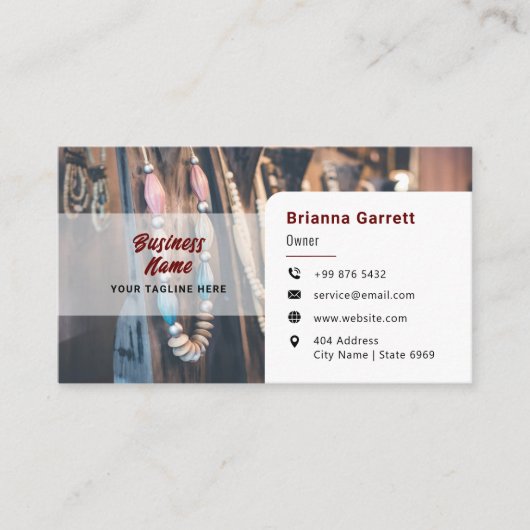 Modernes Perlenhandwerk | Einfache Visitenkarte (Vorderseite)