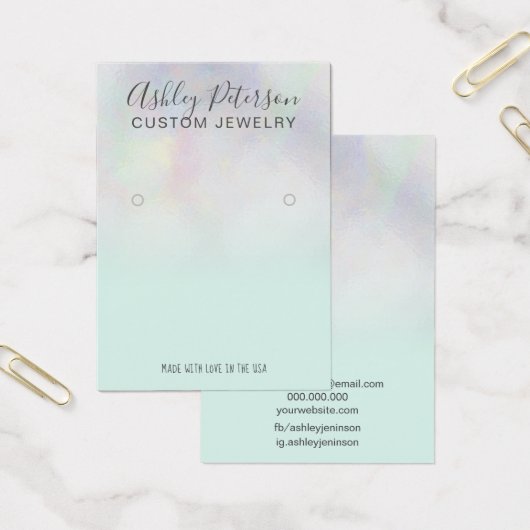 Modernes Perlnacre ombre aquamarin Ohrring (Büro)