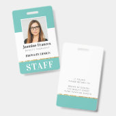 MODERNES PERSONAL FOTO ID arbeitet chic design min Ausweis (Vorder- & Rückseite)
