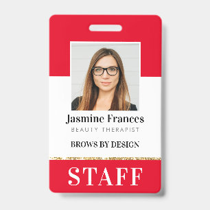 MODERNES PERSONAL FOTO ID work chic design red Ausweis