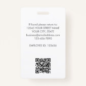 Modernes Personal ID Name Logo Business Dusty Blue Ausweis (Rückseite)