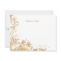 Modernes Personal Stationery Liquid Gold Abstrakt