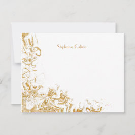 Modernes Personal Stationery Liquid Gold Abstrakt Mitteilungskarte