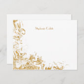 Modernes Personal Stationery Liquid Gold Abstrakt Mitteilungskarte (Vorne/Hinten)