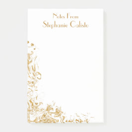 Modernes Personal Stationery Liquid Gold Abstrakt Post-it Klebezettel