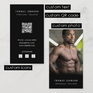 Modernes Personal Trainer Fitness Athlete Foto Visitenkarte