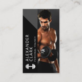 Modernes Personal Trainer Fitness Foto Dumbell Visitenkarte (Vorderseite)