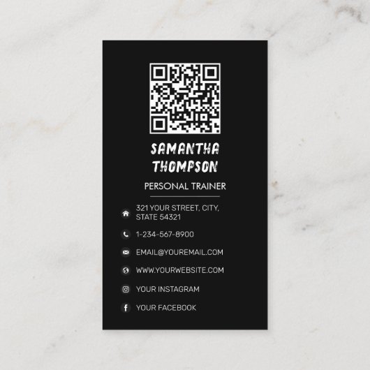 Modernes Personal Trainer Fitness Foto gestört Visitenkarte (Rückseite)