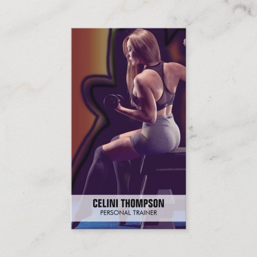 Modernes Personal Trainer Fitness Foto QR Code Visitenkarte (Vorderseite)