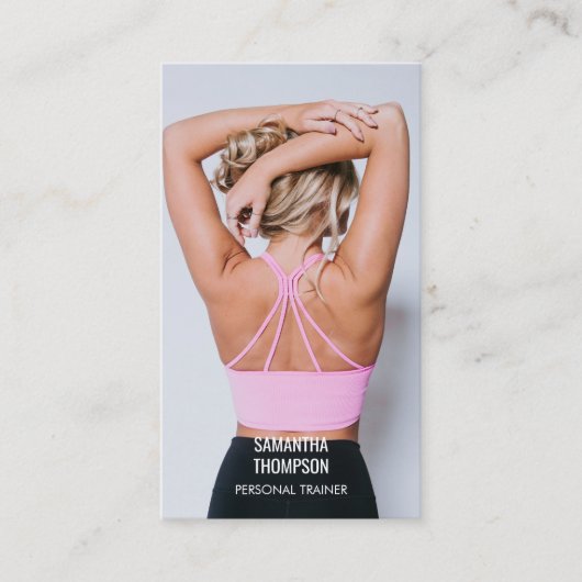 Modernes Personal Trainer Fitness Foto QR Code Visitenkarte (Vorderseite)