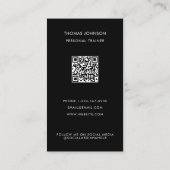 Modernes Personal Trainer Fitness Foto QR Code Visitenkarte (Rückseite)