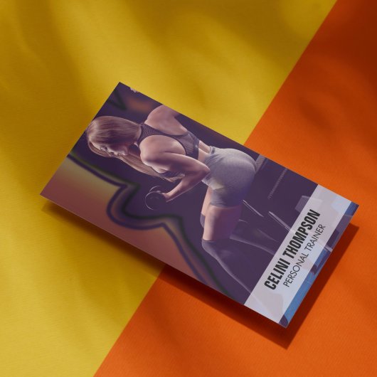 Modernes Personal Trainer Fitness Foto QR Code Visitenkarte