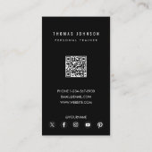 Modernes Personal Trainer Fitness Foto QR Code Visitenkarte (Rückseite)