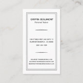 Modernes Personal Trainer Foto Visitenkarte (Rückseite)