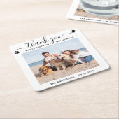 Modernes Personalisieren Foto Danke Pet Hunde Hoch Rechteckiger Pappuntersetzer (angewinkelt)