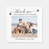 Modernes Personalisieren Foto Danke Pet Hunde Hoch Serviette (Vorderseite)